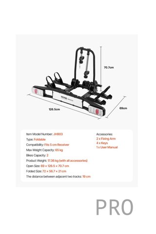 Portabicicletas Compatible con Receptores 5 cm