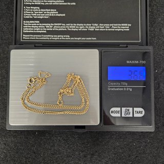 Cadena de Oro 18K, Barbada, Cubana, 3,68gr, 70cm