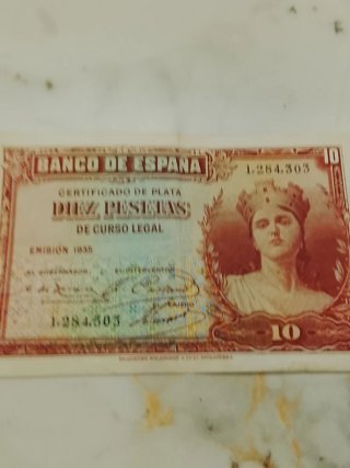 Billete 10 Pesetas Banco de España 1935