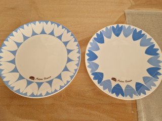 Set 2 Tazze + 2 Piattini Mulino Bianco Fiori Rossi