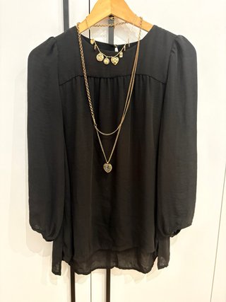 Blusa negra manga 3/4