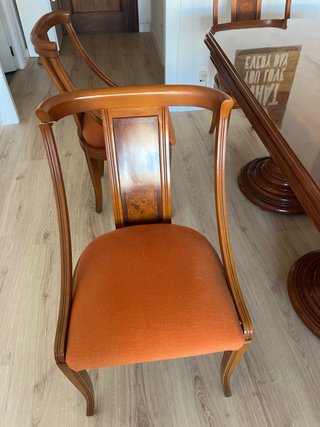 Mesa comedor vintage extensible y 5 sillas madera