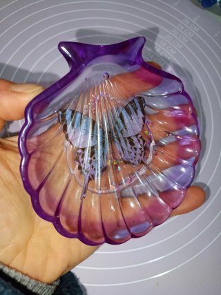 Svuota tasche a forma di conchiglia viola