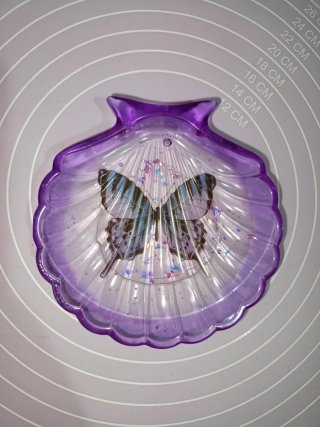 Svuota tasche a forma di conchiglia viola