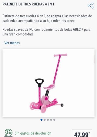 Patinete evolutivo 4 en 1 rosa