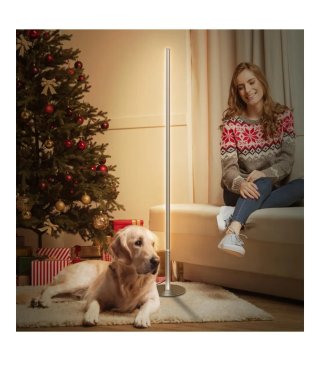 Lámpara Pie LED Moderna Regulable Plata (147cm).