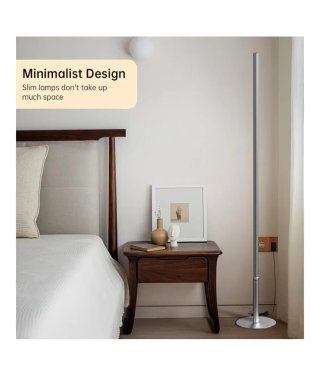 Lámpara Pie LED Moderna Regulable Plata (147cm).