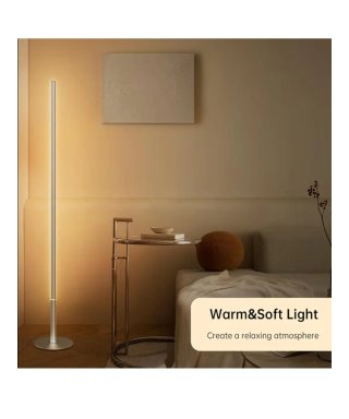 Lámpara Pie LED Moderna Regulable Plata (147cm).