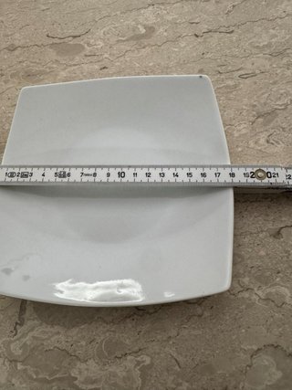 Svuotatasche quadrato in ceramica bianco