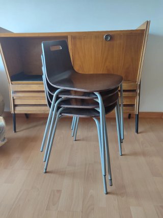 4 Taburetes Ondarreta Madera y Metal