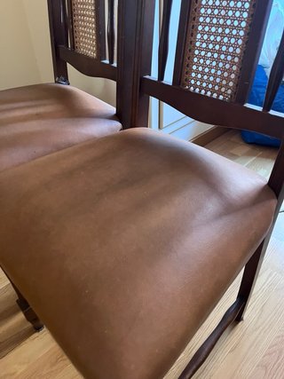 Sillas vintage de madera y ratán