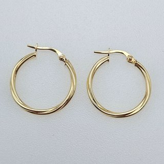 Pendientes Aros Aretes de Oro 18K, 1,27gr, 2cm
