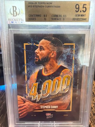 Stephen Curry Topps Now 9.5 Beckett NBA