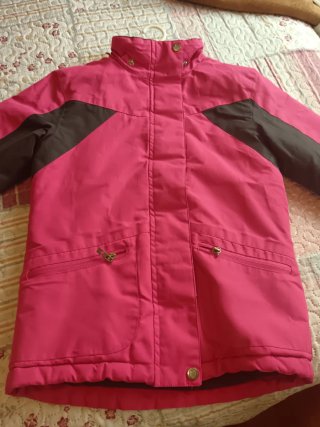 Abrigo niña rosa y gris 8/9 años