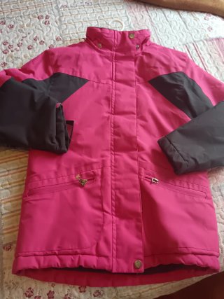 Abrigo niña rosa y gris 8/9 años