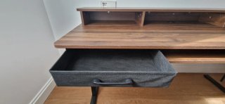 Mesa escritorio elevable de madera y metal