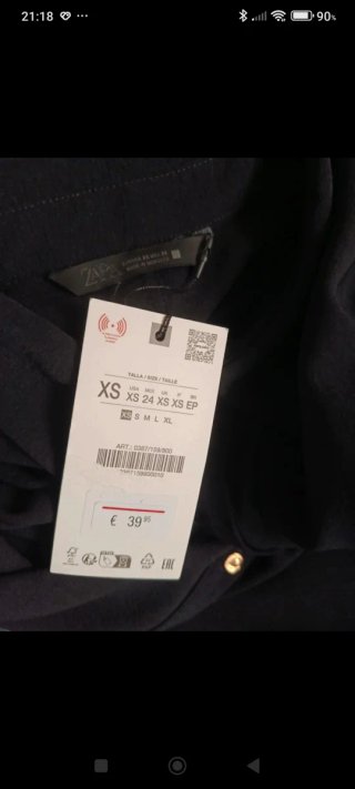 Vestido Zara largo botones dorados XS