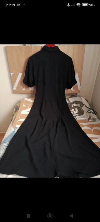 Vestido Zara largo botones dorados XS