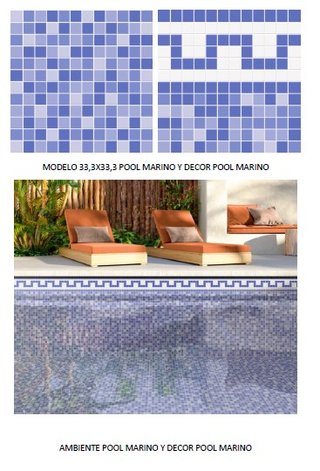 Revestimiento Piscina Azul Cerámica/Porcelana