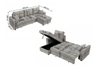 Sofá Cama Chaise Longue Reversible con Arcón