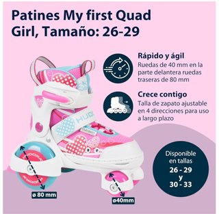 Patines Quad Niña HUDORA Talla Ajustable