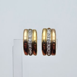 Pendientes Oro Combinado 18K, Omega, 2,84gr, 1,5cm