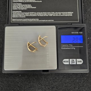 Pendientes Oro Combinado 18K, Omega, 2,84gr, 1,5cm