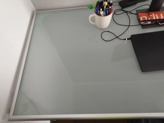 Scrivania/Tavolo Vetro Satinato e Metallo