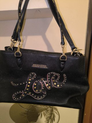Borsa Ermanno Scervino nera con dettagli oro