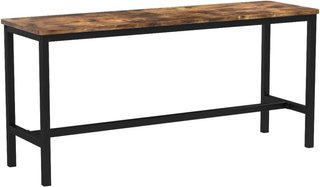Set di 2 Sgabelli da Tavolo, Sgabelli da Interno, 108 x 32,5 x 50 cm, Stile Industriale, Struttura in Metallo Resistente, per Cucina, Sala da Pranzo, Soggiorno, Marrone Vintage e Nero KTB33X