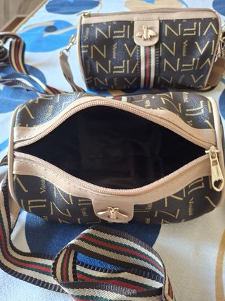 Borsa stile lusso beige e marrone