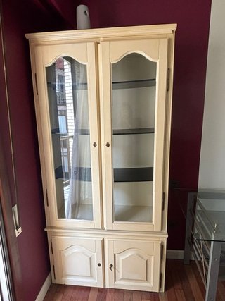 Mueble Armario Estantería Beige Madera
