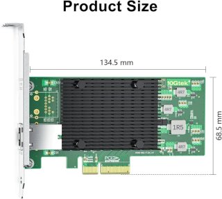 10Gtek 10Gb PCI-E NIC Tarjeta de Red Cobre