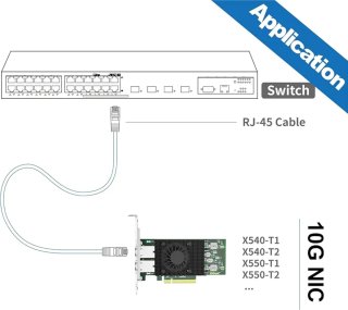 10Gtek 10Gb PCI-E NIC Tarjeta de Red Cobre