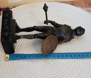 Statuetta Bronzo Cavaliere Sec. XI Vintage