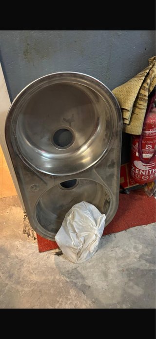 Fregadero doble inox con válvulas