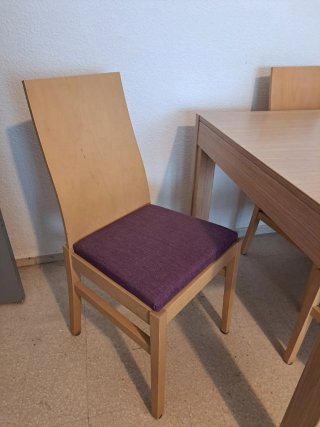 Mesa Comedor Madera Clara + 6 Sillas