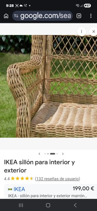 Sillón RISHOLMEN Ikea ratán exterior