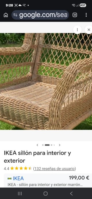 Sillón RISHOLMEN Ikea ratán exterior