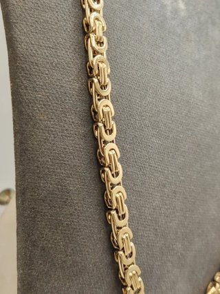 Cadena Acero Quirúrgico Chapado Oro Bizantina