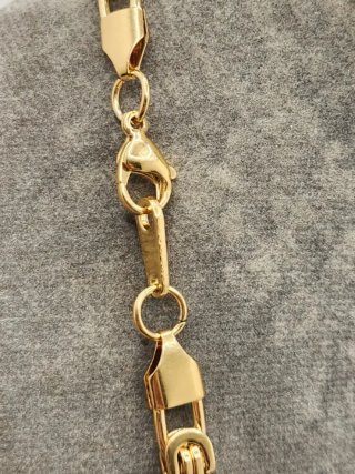Cadena Acero Quirúrgico Chapado Oro Bizantina
