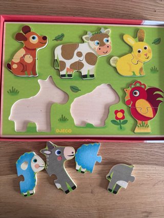 Puzzle madera Djeco animales granja