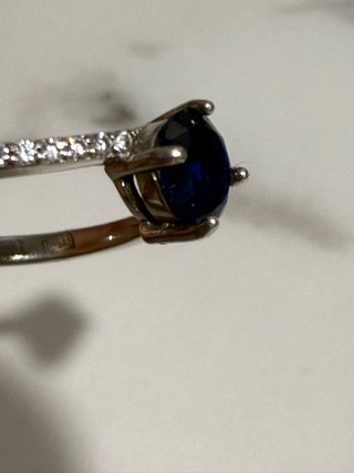 Conjunto Plata Anillo y Collar Corazón Azul