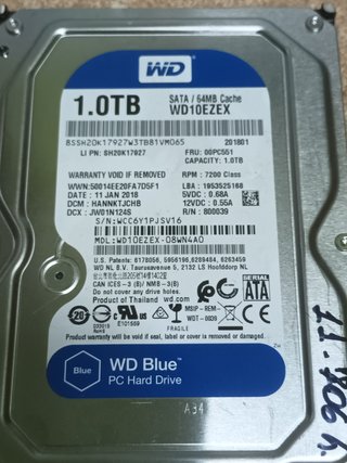 disco hdd 1tb, 3.5, WD, con informe