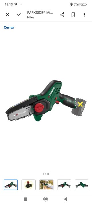 Mini sierra recargable Parkside 12V a ESTRENAR