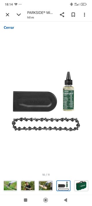 Mini sierra recargable Parkside 12V a ESTRENAR
