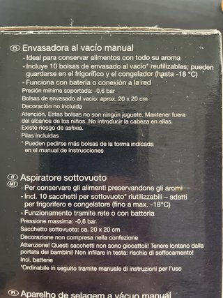Envasadora al vacío manual SilverCrest