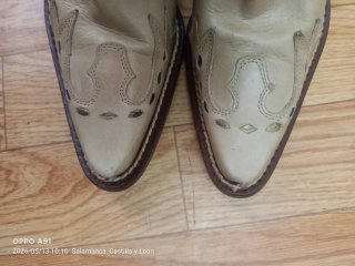 Botas Cowboy Piel Beige