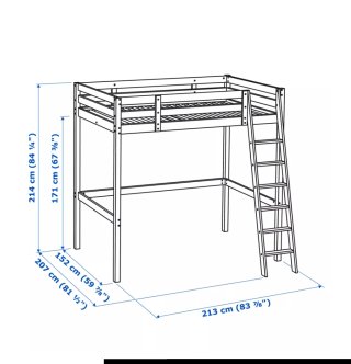 Cama alta Storä Ikea 140x200