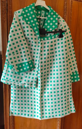 Chaqueta de mujer cuadros verde y blanco